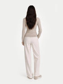Naturfarbe Basic Rollkragenpullover aus Kaschmir