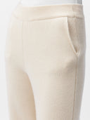 Damen Hose mit weitem Bein aus Kaschmir Off-White | GOBI DE