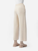 Damen Hose mit weitem Bein aus Kaschmir Off-White | GOBI DE