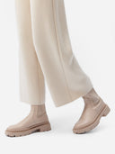 Damen Hose mit weitem Bein aus Kaschmir Off-White | GOBI DE
