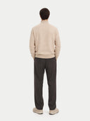 Basic Kaschmirstrickjacke mit Reißverschluss