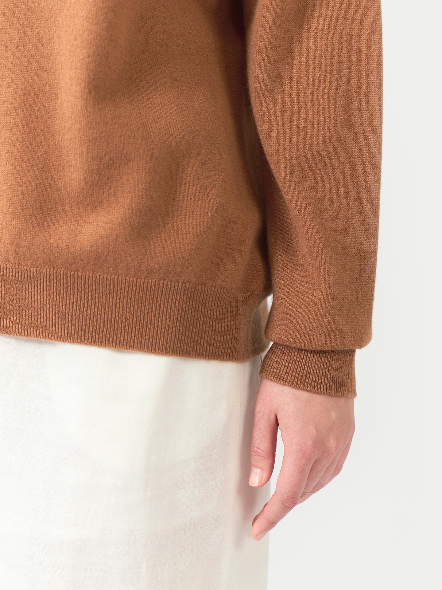 Basic V-Ausschnitt Kaschmirpullover