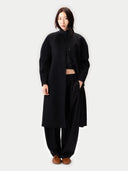 Kaschmir Mantel mit ovalen Ärmeln Schwarz - Gobi Cashmere