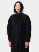 Kaschmir Mantel mit ovalen Ärmeln Schwarz - Gobi Cashmere
