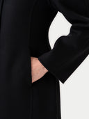 Kaschmir Mantel mit ovalen Ärmeln Schwarz - Gobi Cashmere