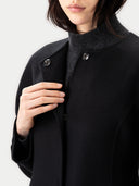 Kaschmir Mantel mit ovalen Ärmeln Schwarz - Gobi Cashmere