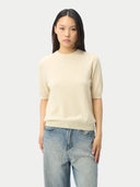 Kaschmir-Pullover mit kurzen Ärmeln