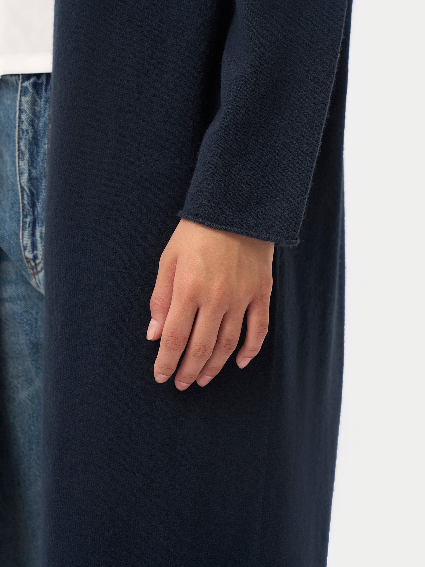 Kaschmir Strickjacke mit offenem Vorderteil