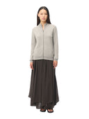 Basic Kaschmirstrickjacke mit Reißverschluss
