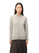 Basic Kaschmirstrickjacke mit Reißverschluss