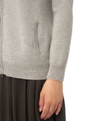 Basic Kaschmirstrickjacke mit Reißverschluss