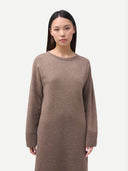 Strickkleid mit Rundhalsausschnitt Taupe - Gobi Cashmere
