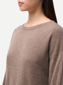 Strickkleid mit Rundhalsausschnitt Taupe - Gobi Cashmere