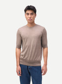 T-Shirt aus Seide und Kaschmir Taupe - Gobi Cashmere