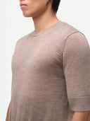 T-Shirt aus Seide und Kaschmir Taupe - Gobi Cashmere