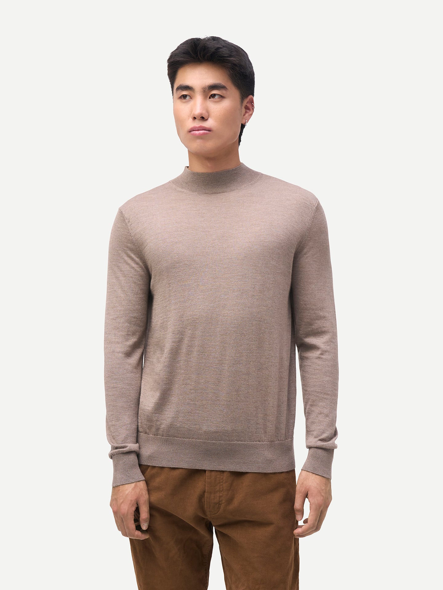 Herren Kaschmir-Seide Pullover mit Stehkragen