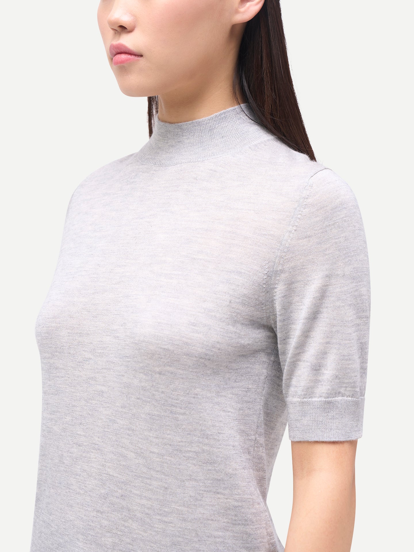 Kaschmir-Seiden-Shirt mit Stehkragen