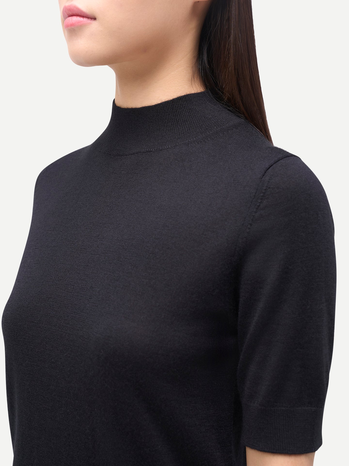Kaschmir-Seiden-Shirt mit Stehkragen