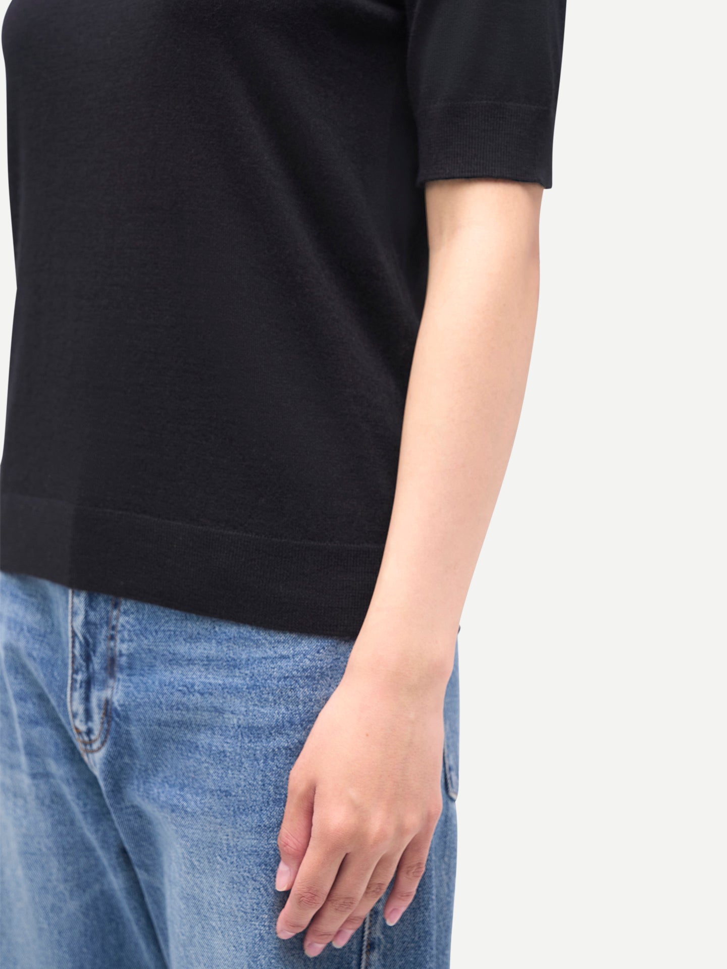 Kaschmir-Seiden-Shirt mit Stehkragen