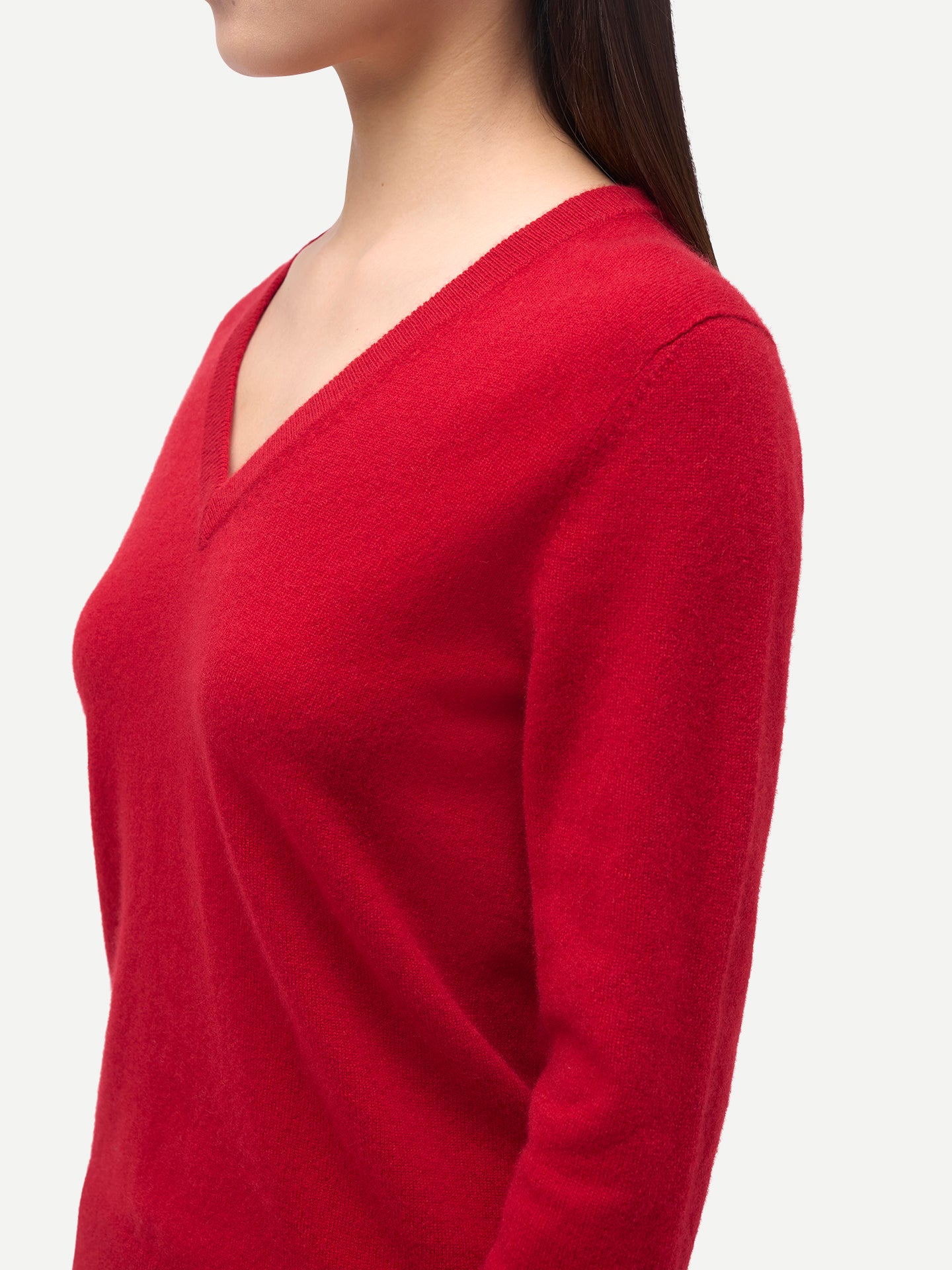 Damen Kaschmirpullover mit V-Ausschnitt