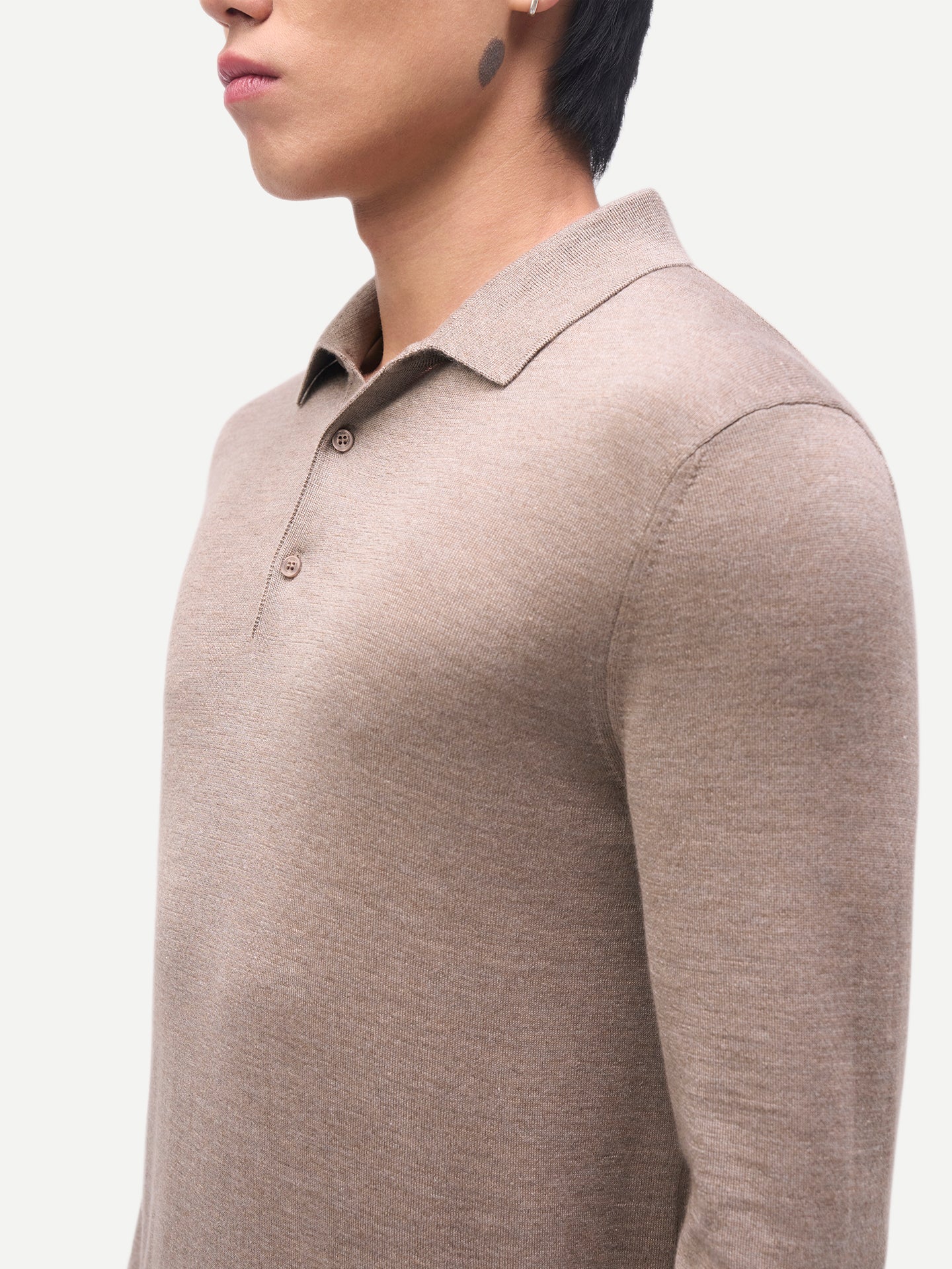 Herren Klassisches Polo-Shirt mit langen Ärmeln