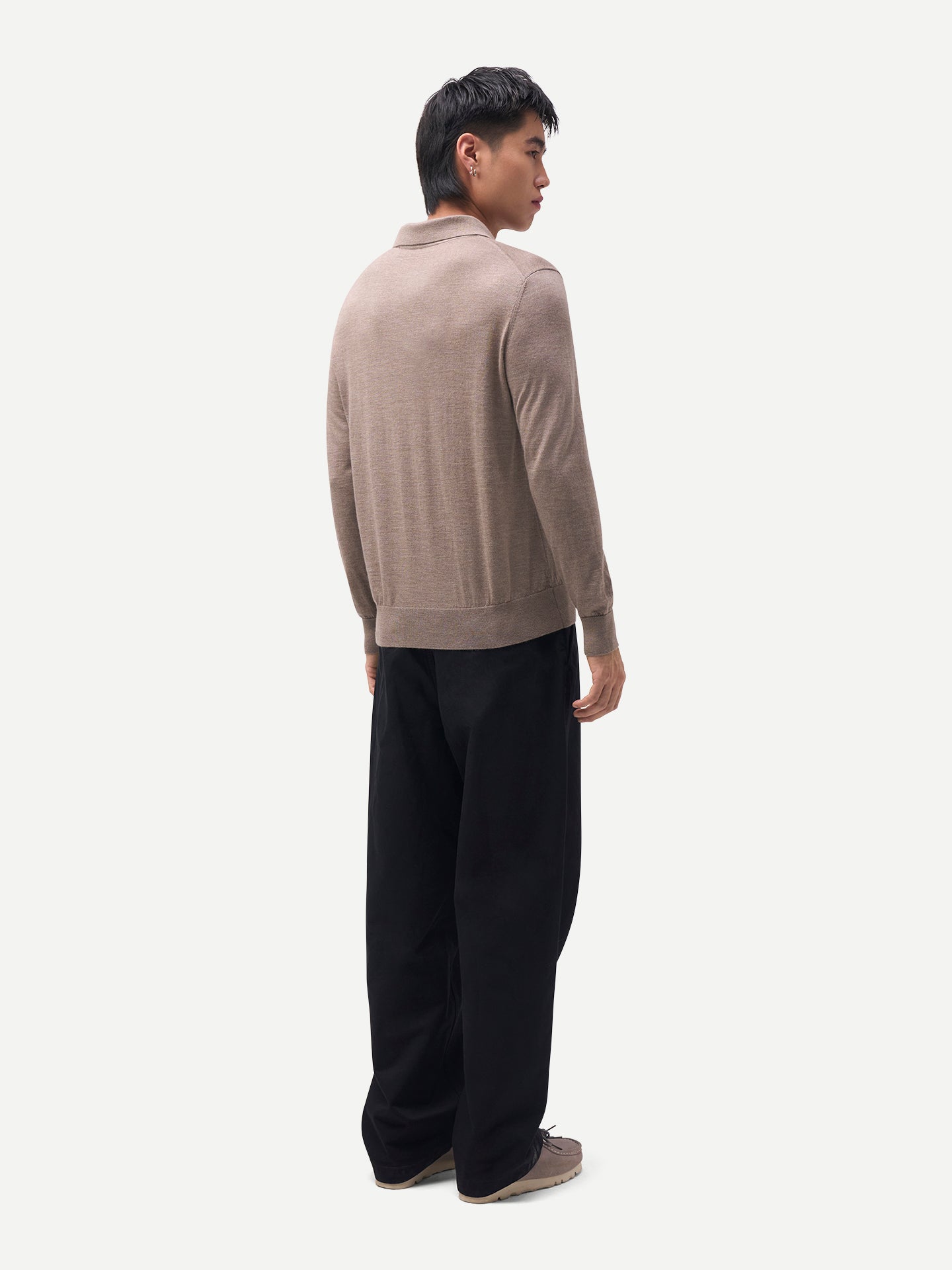 Herren Klassisches Polo-Shirt mit langen Ärmeln