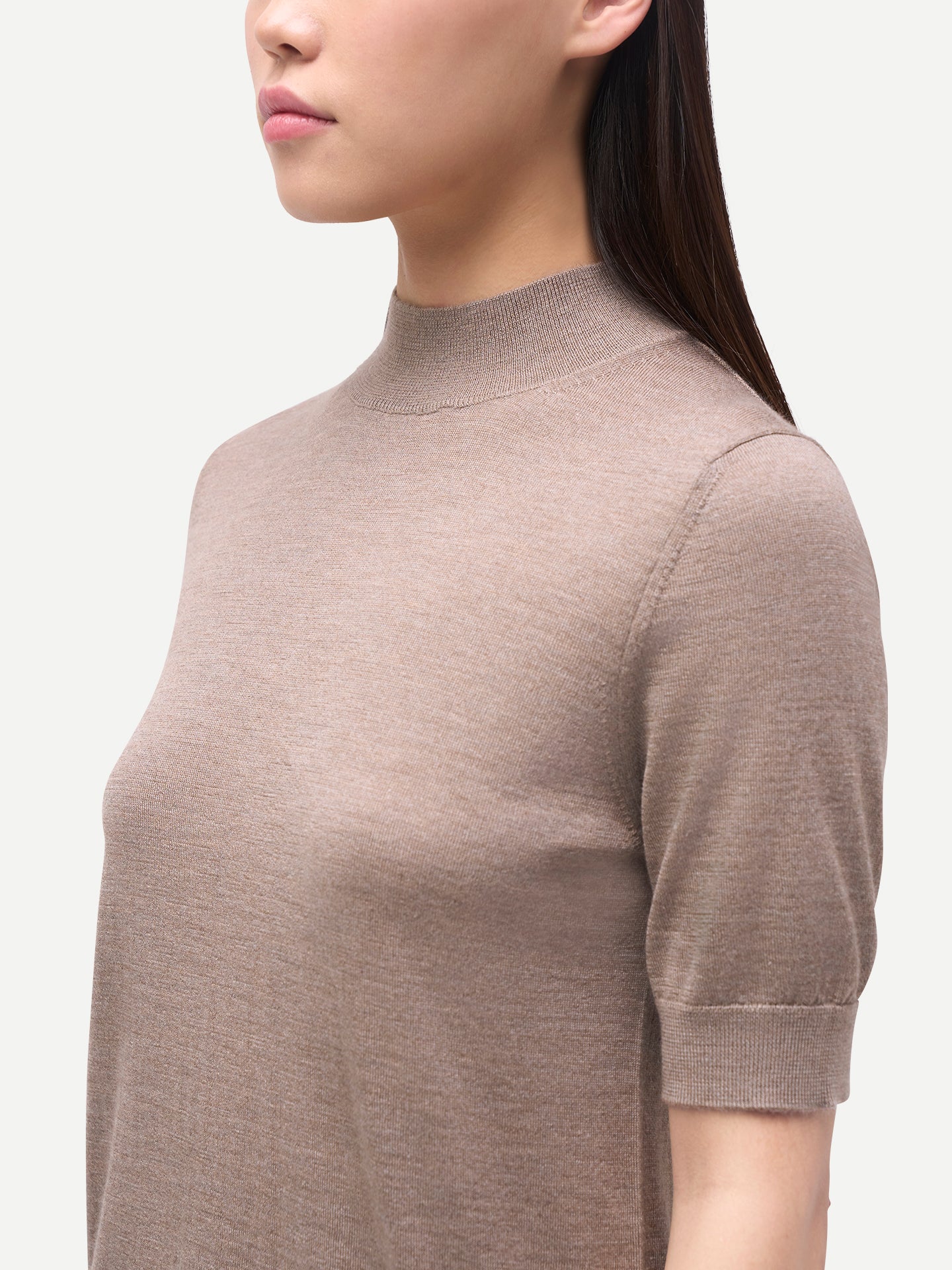 Kaschmir-Seiden-Shirt mit Stehkragen