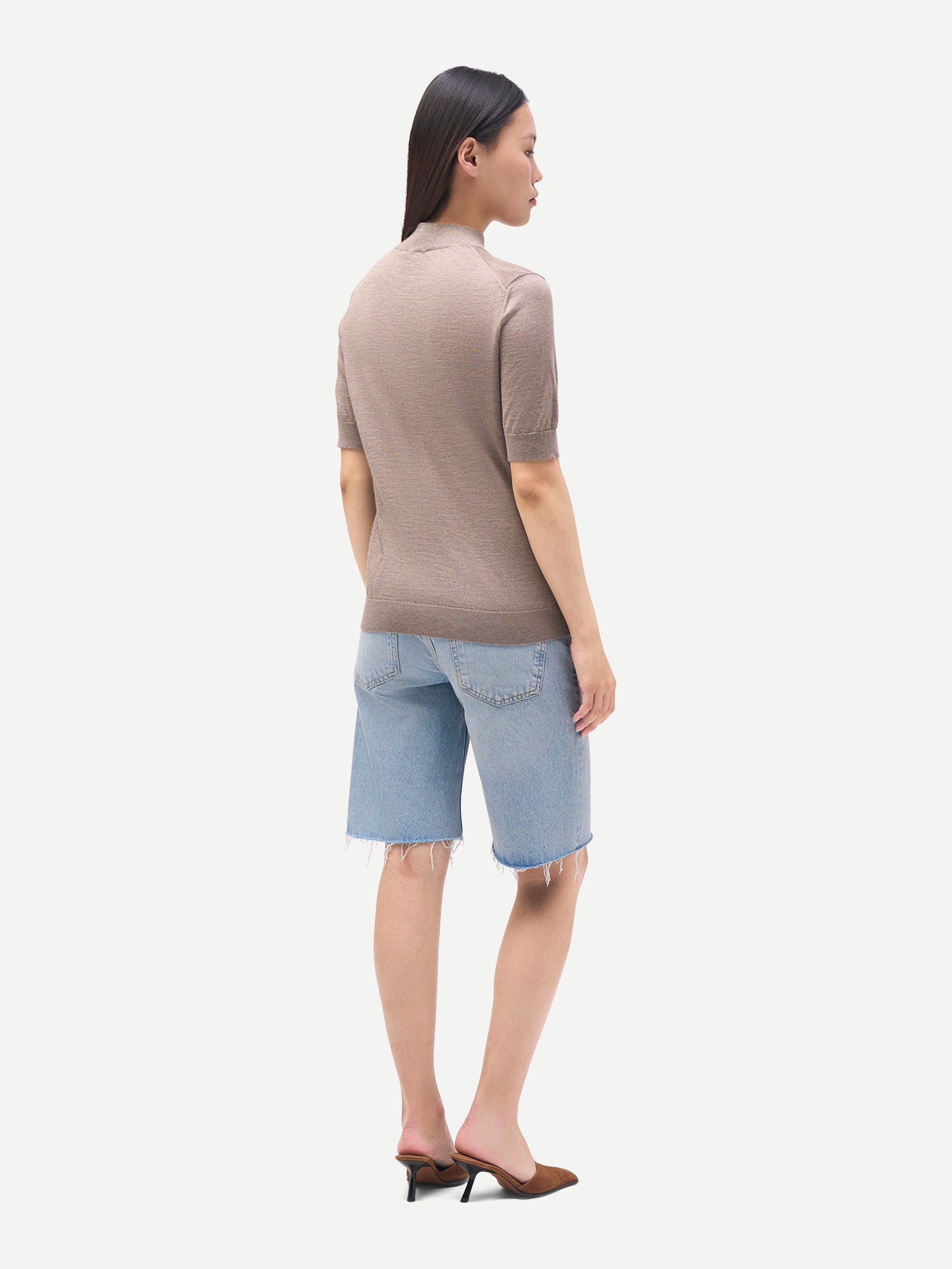Kaschmir-Seiden-Shirt mit Stehkragen