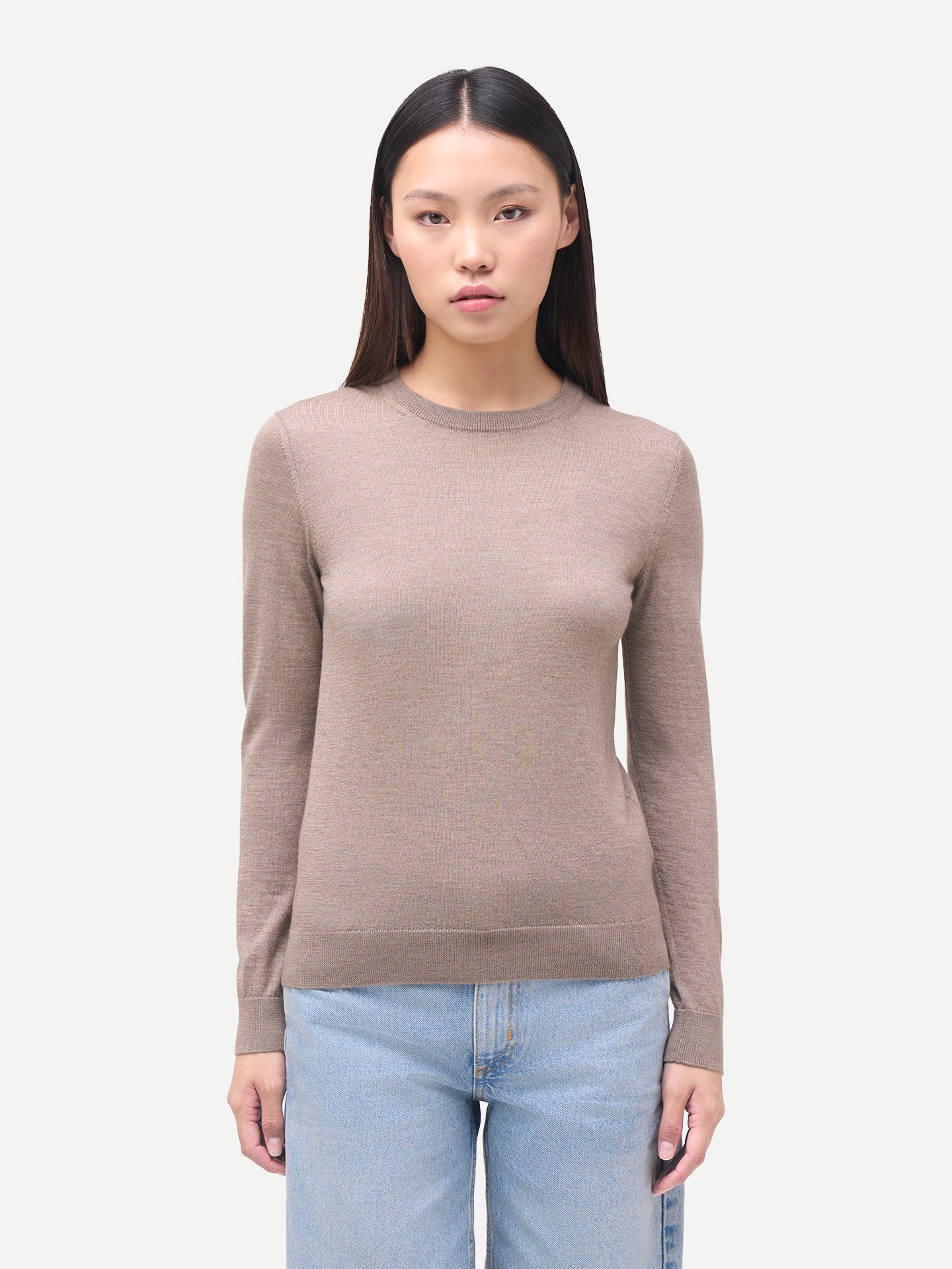 Damen Kaschmirpullover mit Rundhalsausschnitt