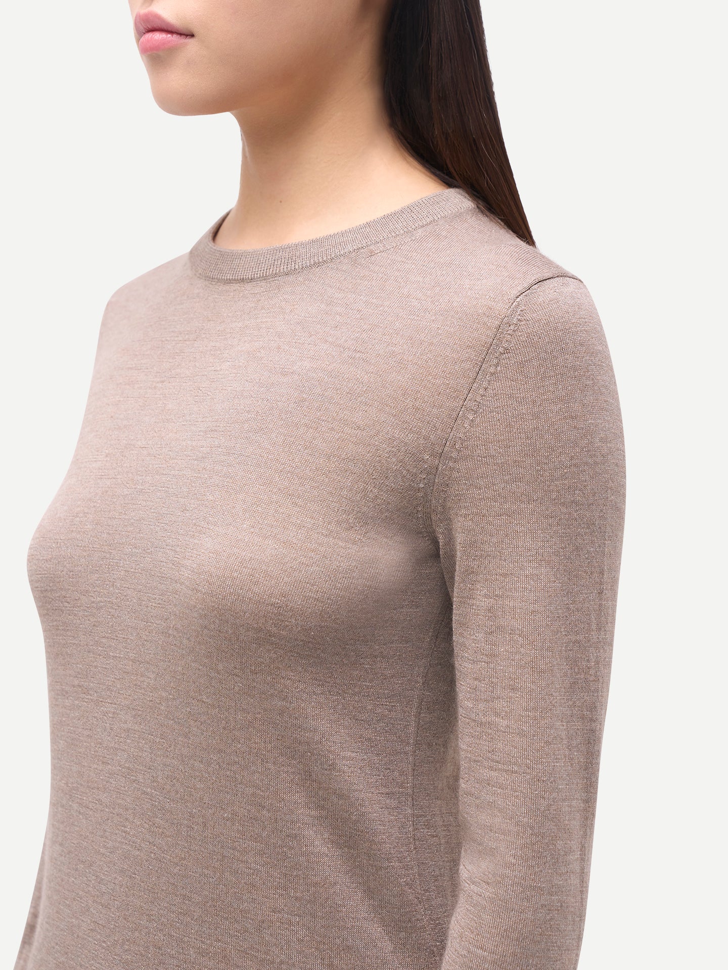 Damen Kaschmirpullover mit Rundhalsausschnitt
