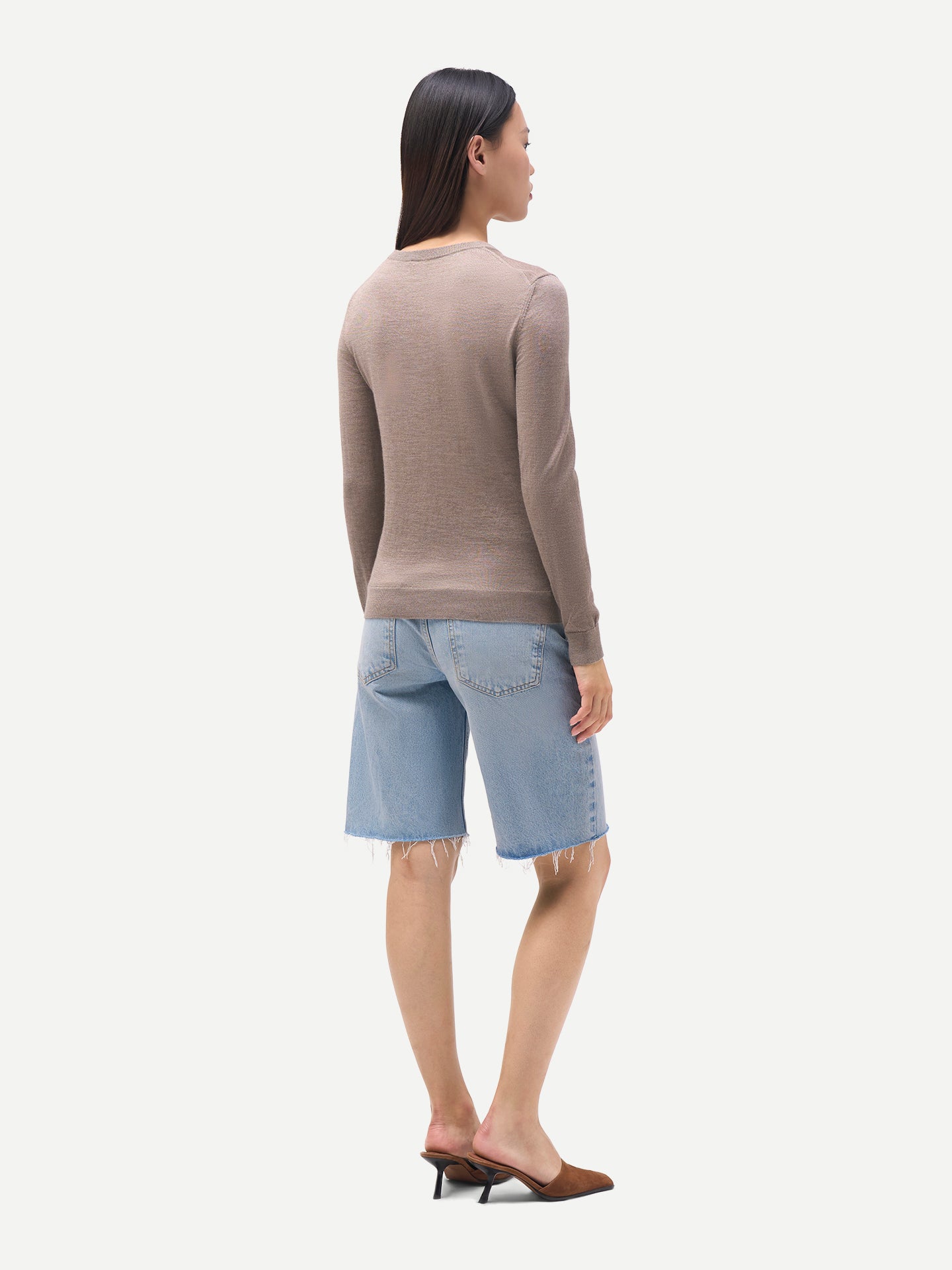 Damen Kaschmirpullover mit Rundhalsausschnitt