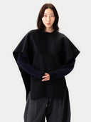 Vielseitiger Kaschmir Poncho Schwarz - Gobi Cashmere