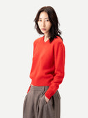 Kaschmir-Pullover mit Doppellkragen Fiery Red - Gobi Cashmere #color_fiery-red