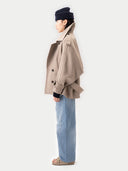 Kaschmir Peacoat im Trench-Stil Taupe - Gobi Cashmere