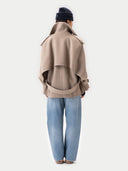 Kaschmir Peacoat im Trench-Stil Taupe - Gobi Cashmere