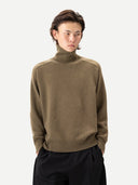 Unisex Kaschmir-Pullover mit hohem Kragen Aloe - Gobi Cashmere