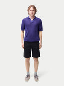 Poloshirt mit offenem Kragen aus Kaschmir-Seide Skipper Blue - Gobi Cashmere