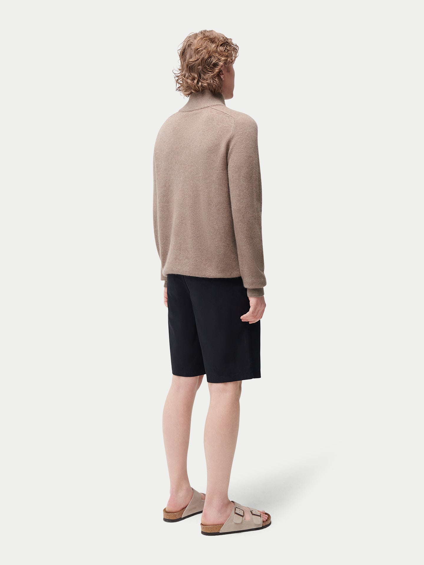 Kaschmir Strickjacke mit hohem Kragen und Reißverschluss