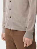 Strickjacke mit Polokragen aus Kaschmir Seide| GOBI Cashmere