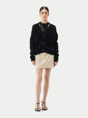 Warme, bequeme Baumwoll-Kaschmir Strickjacke | GOBI Cashmere #color_schwarz