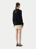 Warme, bequeme Baumwoll-Kaschmir Strickjacke | GOBI Cashmere #color_schwarz
