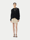 Warme, bequeme Baumwoll-Kaschmir Strickjacke | GOBI Cashmere #color_schwarz