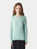 Basic R-Ausschnitt Kaschmirpullover