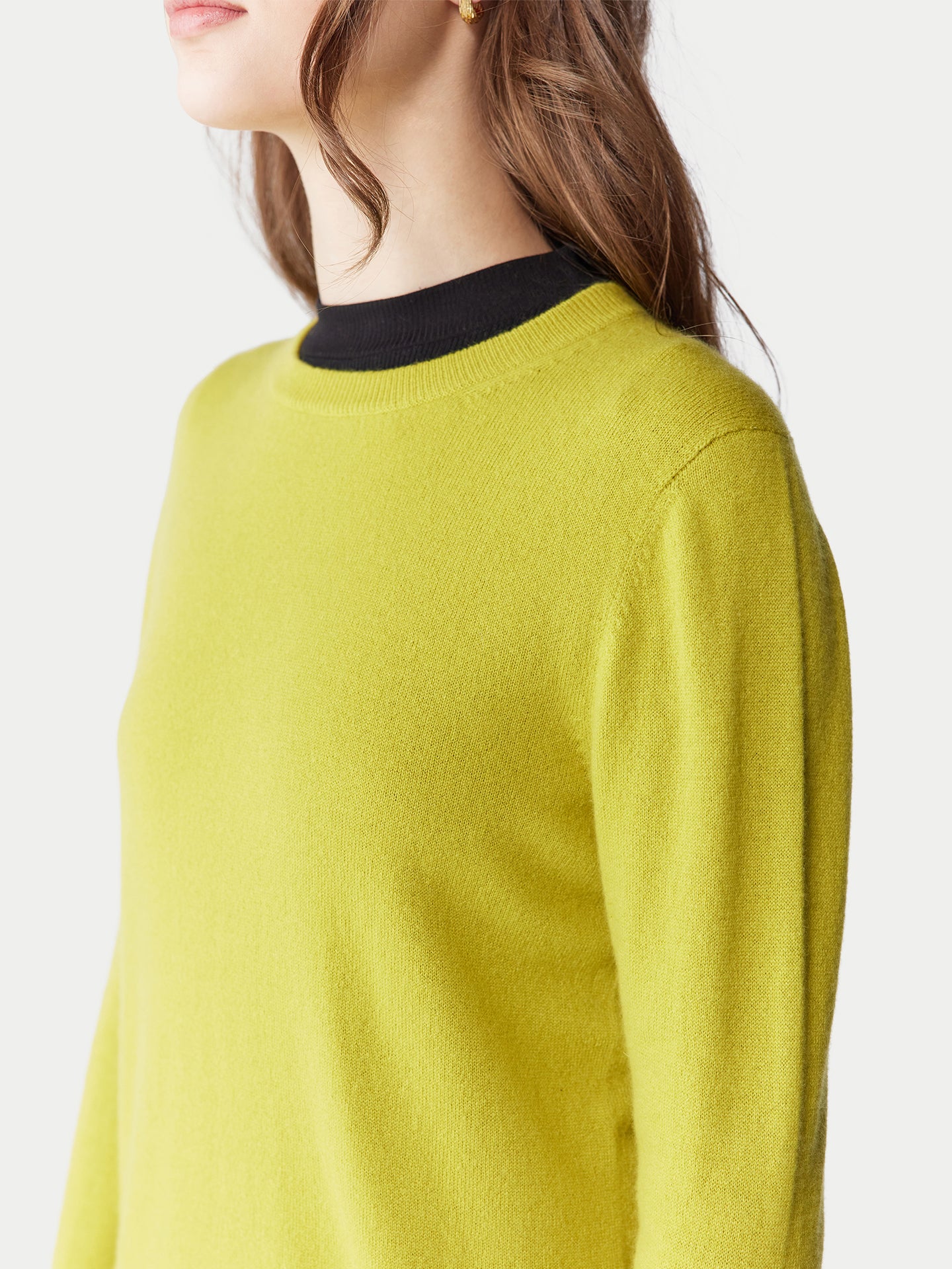 Basic R-Ausschnitt Kaschmirpullover