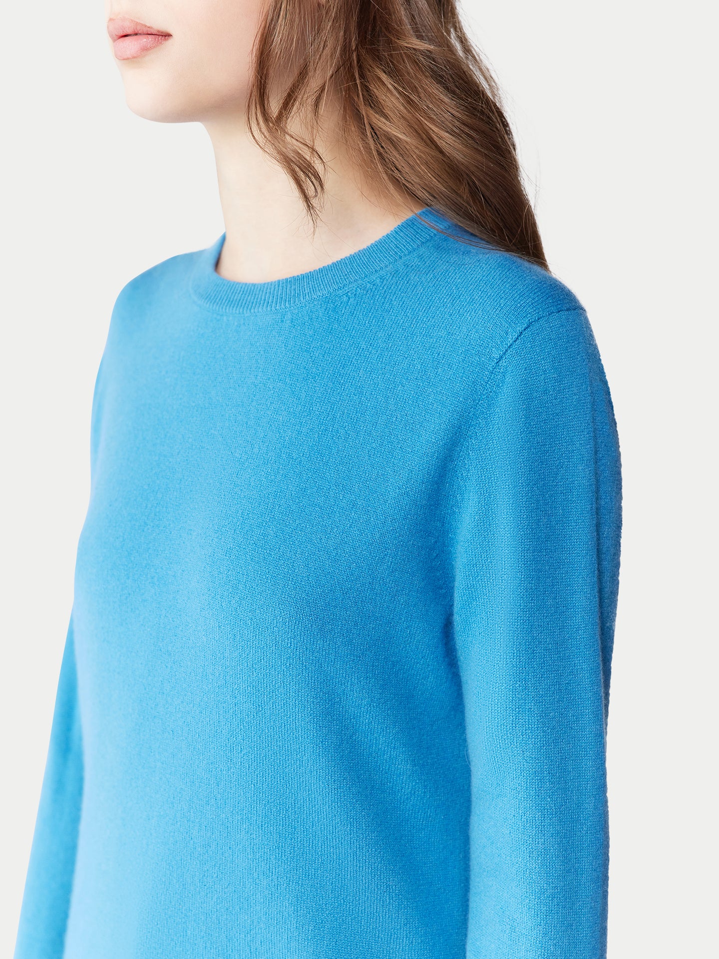 Basic R-Ausschnitt Kaschmirpullover