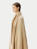 Kaschmir Decke Mit Zopfmuster Weiß - Gobi Cashmere