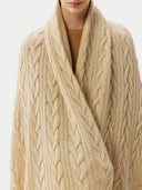 Kaschmir Decke Mit Zopfmuster Weiß - Gobi Cashmere