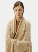 Kaschmir Decke Mit Zopfmuster Weiß - Gobi Cashmere