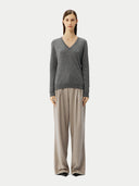 Damen V-Ausschnitt Pullover Dunkelgrau | GOBI Cashmere