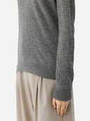 Damen V-Ausschnitt Pullover Dunkelgrau | GOBI Cashmere